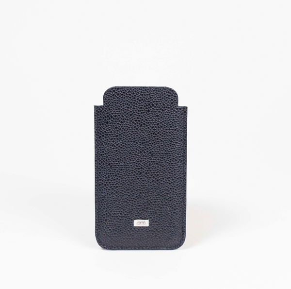 Navy faux shagreen, navy lining