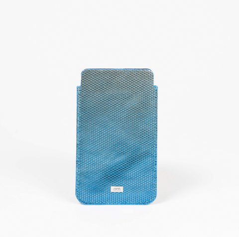 Light blue metallic fancy leather